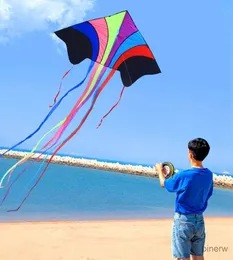 연 액세서리 무료 배송 무지개 연을 날아가는 장난감 어린이 연조 끈 라인 라인 ripstop 나일론 연 직물 공기 전문 바람 연
