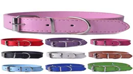 Collari per cani Guinzagli 10 pezzi Colori misti Pu Leather Cat Regolabile Pet Puppy Neck Strap per cani di piccola taglia Collare grande Taglia XS5429633