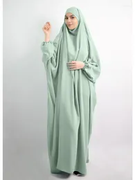 Ethnische Kleidung mit Kapuze Abaya muslimische Frauen Hijab Kleid Gebet Kleidungsstück Jilbab lange Khimar Robe voller Abdeckung Ramadan Abayas Kleid Islam Kleidung