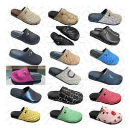 Modeskor tofflor designer skor kvinnor män plattform glider mule platt mode mocka sommar läder favorit rum hus päls sandaler favorit reglage