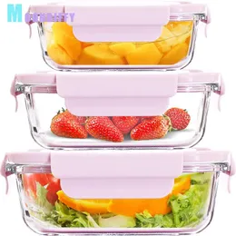 Timer 1 pz Lunch Box per bambini Alimentare sigillato Frozen Glass Crisper Frigorifero Speciale riscaldamento Glass Lunch Box Forno a microonde