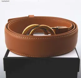 20 Color M Luxury Designer Belt G Buckle Fashion äkta läder Kvinnor för män Brev Dubbel Big Gold Classical 105-125 CM 10A