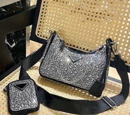 Designer Hobo Bag Pochette Bag Shoulder Designer Bag Crossbody Handbag Woman Purse 3-in-1 Full Diamond Womens Purses Coin bag 23*17cm