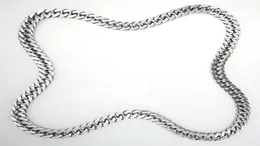 Onepiece No Buckle Silver tone stainless steel mens Polished Chain Necklace9759032