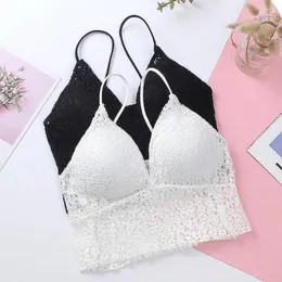 Camisoles & Tanks Simple Summer Nylon Backless Shoulder Strap Breathable Lace Bra Women Sexy Invisible Crop Tops