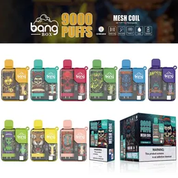 Original Bang Box 9000 Disposable Vape 16ml Pre-filled Pods 550mAh Mesh Coil BC9000 Rechargeable Vape Pen 10 Flavors