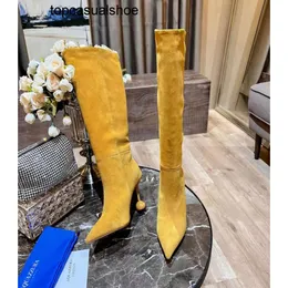 Aquazzura Designer Boots Luxury Brand Top Quality Stiletto Botas Slip on 2022ss Winter Runway Shoes مصممي أزياء مدببوا 3247166