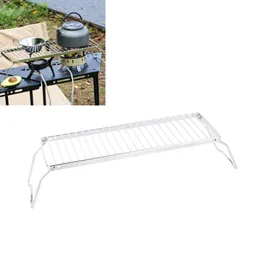 Outdoor Bracket Thicken Stainless Steel Stove Head Rack Small Portable Foldable Adjustable Grill Pot Racks Cookware for Outdoor Campigning MHY027