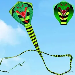 ملحقات طائرة ورقية شحن مجاني Snake كبير طائرة نايلون نايلون شاطئية الرياضة الأطفال Kite Weifang Cobra Factory Outdoor Games Soft Kite Jouer