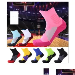 Спортивные носки Elite Basketball для мужчин и женщин, дышащие, с запахом пота, с утолщением нижней части, устойчивые к трению, средняя трубка Dro Drop Deliver Othim