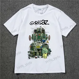 T-shirt da uomo Gorillaz T Shirt UK Rock Band Gorillazs Tshirt Hip-Hop Alternative Rap Music Tee Shirt The Now-Now New Album T-shirt Pure Cotton T240124