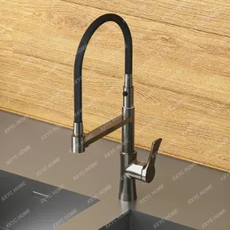 Rubinetti per lavandino del bagno Pistola Depuratore d'acqua estraibile grigio Cucina tre in uno e rubinetto di aspirazione magnetica fredda Rame