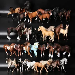 Action Toy Figures Realistic Plastic Horse Figurines Wild Horse Arabian Hanoverian Pinto Mare and Stallion Detailed Miniature Horse Toy Cake Topper