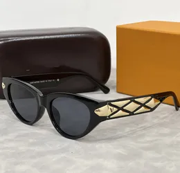 Óculos de sol de designer para mulher unissex moda masculina olho de gato óculos de sol moldura de metal dourado lunettes luxe femme