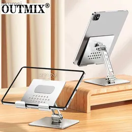 Tablet PC Stands OUTMIX Tablet Stand Desktop Adjustable Folding Holder for Mi Pad 4 Samsung iPad Pro Air Mini 12.9 10.2 10.9 Support Accessories YQ240125