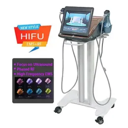 2024 New Technology 3 in 1 Hifu Machine Skin Taintining Wrinkle RemoverアンチエイジングデュアルハンドルEMS RFフェイシャル脂肪除去装置