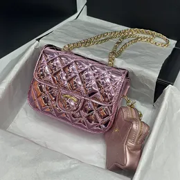 Luxury 24c Star Flap Women Crossbody Bag 18CM With Coin Purse Patent Leather Diamond Lattice Handbag Designer Wallet Pochet Card Holder Suitcase Evening Clutch