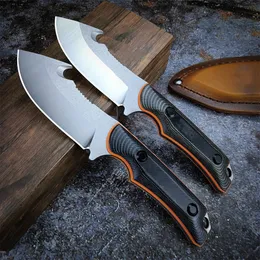 BM 15018 Fixed Blade Knife 9C13Mov Blade Two-tone G10 Handle Outdoor Camping Hunting Pocket Tactical EDC Knife Cowhide Sheath BM Hidden Canyon Hunter