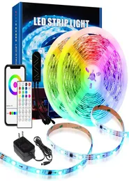 2022 Smart RGBIC LED 스트립 조명 164ft 328ft Bluetooth App 제어 침실 주방을위한 원격 음악 동기화 색상 변경 DE4588487