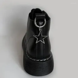 Ciondoli Punk in acciaio inossidabile Cuore Stella Fibbia per scarpe Martin Stivali Accessori per tacco posteriore Scava fuori Ciondolo Ornamenti per lacci Regalo