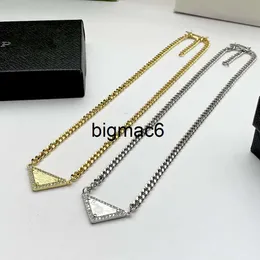 P designer smycken triangel diamant halsband man och kvinnliga par prodA halsband halsband hip hop street mode halsband semester gåva