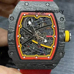 Watch Designer Watch RM WIST WATM RMWATCH DRISTWATCH RM67-02 Kalendarz serii 38,7*47,5 mm RM67-02 NTPT Black and Red Kolor