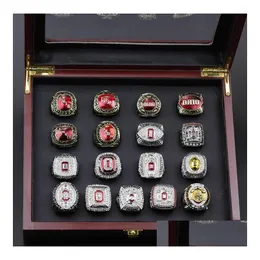 Cluster Rings 17pcs Ohio State Buckeyes National Championship Ring مجموعة Solid Men Fan Brithday Gift Wholesale Drop Deliver