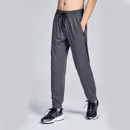 Lu Men Jogger Long Pants Sport Yoga Outfit Fleece Gym Pockets sweatpants الركض على السراويل رجالًا مرونة خصرًا مرنة C653