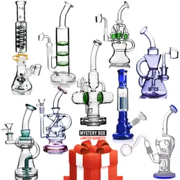 Glass Bubblers Recycler Bong Hookahs Mystery Box Random Style Heady Oil Dab Rigs Water Pipe for Smoking Best quality