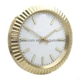 Relógios de parede Metal Watch Forma Relógio com Recursos Brilhantes Mecanismo Silencioso Arte Entrega Home Garden Decor Dhvzn