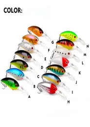 1 PCS 14 Colors البلاستيك Crankbait Fishing Lure 10cm14g طباعة اصطناعية صعبة 6 2 الخطاف Tackle K16226181164