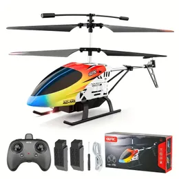 3.5 Channel RC Helicopter 2.4G Wireless Remote Control 4D-M5 Aluminium Alloy Material Aircraft Model, Mini Drone med 2 batterier, Toys Gift