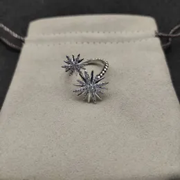 Anello di design Davids Yurmas Jewelry DY fascia alta aperto doppio girasole anello con diamante pieno misura 6 e 8 può essere regolato