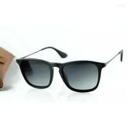 Sonnenbrille 4187 Herren Designer Chris Square Schwarzer Rahmen Brille Damenmode Grau Verlaufsglas Brille 54mm Polarisiert
