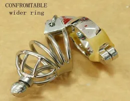 Anillo más ancho conformable Dispositivos de acero inoxidable jaula para pene Tubo uretral anillo más ancho nuevos pantalones cortos calientes 7574564