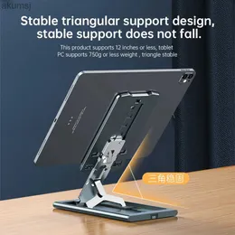 Tablet PC Stands 2022 Metal Desktop Tablet Holder Mesa Célula Dobrável Estender Suporte Mesa Stander Rack Para iPhone iPad Ajustável YQ240125