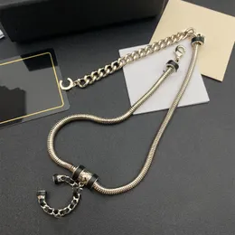 Üst kolye kolyeler klasik moda neckalce kadın çift zincir pirinç kolye takı tedarik