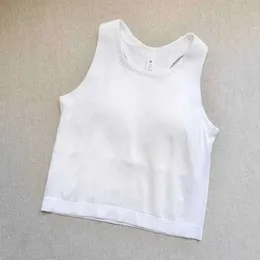 LU-011 EBB to Street Yoga Tank Top Summer Sports Fitness Vest와 패딩 브라 리브 레이서 백 여자 체육관 의류 1 조각 14