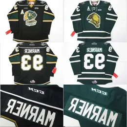 Хоккейные майки Custom OHL London Knights CCM Premer 7185 93 Mitch Marner Джерси Mitch Marner Embroidery S Хоккейная майка Зеленый Черный 100% 89