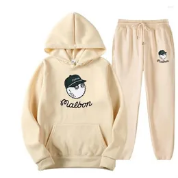 Tute da uomo Uomo 2022 Malbon Golf Sportswear Caldo due pezzi Pantaloni larghi con cappuccio maglione Set Jogging Drop Delivery Abbigliamento Clothin Dhbtw
