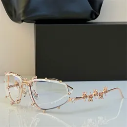 النظارات البصرية للرجال للنساء المصمم الرجعية GM الأزياء نظارات المجوهرات الماس الإطار مرونة تفصيلية على الطراز البيضاوي مضاد اللوحة العدسة مع مربع