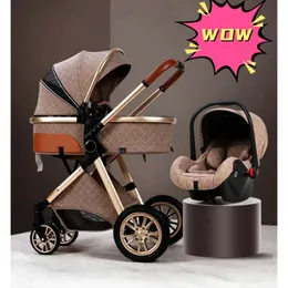 새로운 베이비 유모차 브랜드 3 패션 1 높은 조경 유모차 reclining baby carriage 접이식 조명으로 요람 크래드 인기있는 소프트