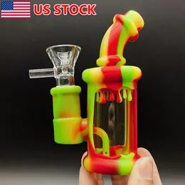 Gökkuşağı 4.5 inç su ısıtıcısı su borusu sigara içmek bong cam fıskiye shisha boru