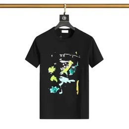 Yaz Tasarımcısı Erkek Tişörtleri Nakış Giyim Giyim Erkekler Tshirt Yuvarlak Boyun Bahar Yüksek Gevşek Trend Graffiti Lettres Tender Kısa S 745