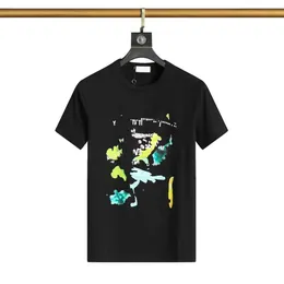 Sommardesigner Mens T-shirts broderi kläder kläder män t-shirt rund hals vår hög lös trend graffiti lettres tendans kort s 745