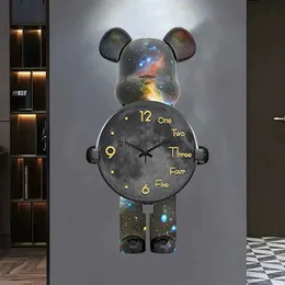 벽시계 Bearbrick Wall Clocks 창조적 인 폭력적인 곰 벽 시계 패션 Bearbrick Wall-Clock 고급 거실 장식 생일 선물