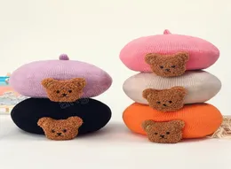 Children039s Knitted Beret Hat Solid Color Boy Warm Hats Autumn Winter Painter Cap Girls Boy Kids Bonnet Accessories1529669