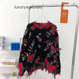 autunno balencigas 2024 Maglioni versione Designer Maglione con cappuccio corretto Donna Uomo dell'ultima lana lavorata a maglia con foro aderente taglio rotondo N4Q8