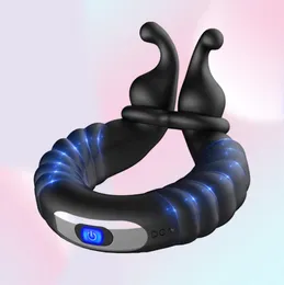 Massaggio 10 velocità anello del pene vibratore per gli uomini eiaculazione ritardo erotici giocattoli adulti del sesso per l'uomo cock ring vibratore Vibrat5661773