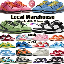 2024 Local Warehouse stock in USA mens Running Shoes blossom designer sneakers buttercup bubbles white black panda Triple Pink Grey Fog Chicago Easter Coast trainer